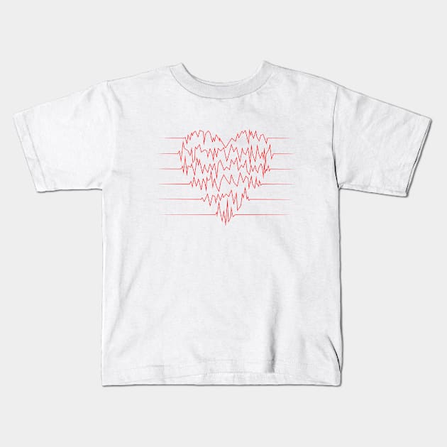 Heart Beat - Red Kids T-Shirt by lldesigns